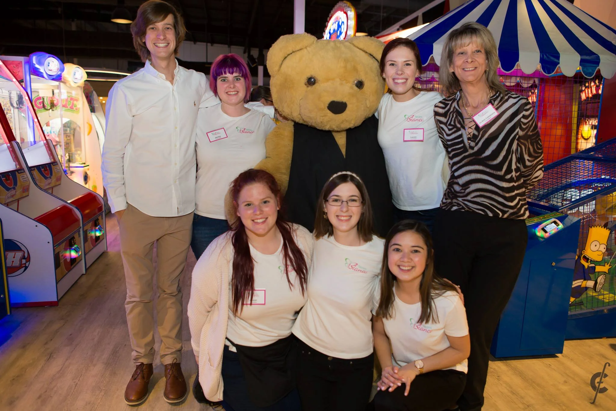 (LEFT TO RIGHT)Daniel Caltabiano, Jemma D’Astoli, Bandage Bear, Lauren Goydych, Jo- Ann Caltabiano, AND Lauren Bellamey, Siobhan Cranney, Natalie Simpson